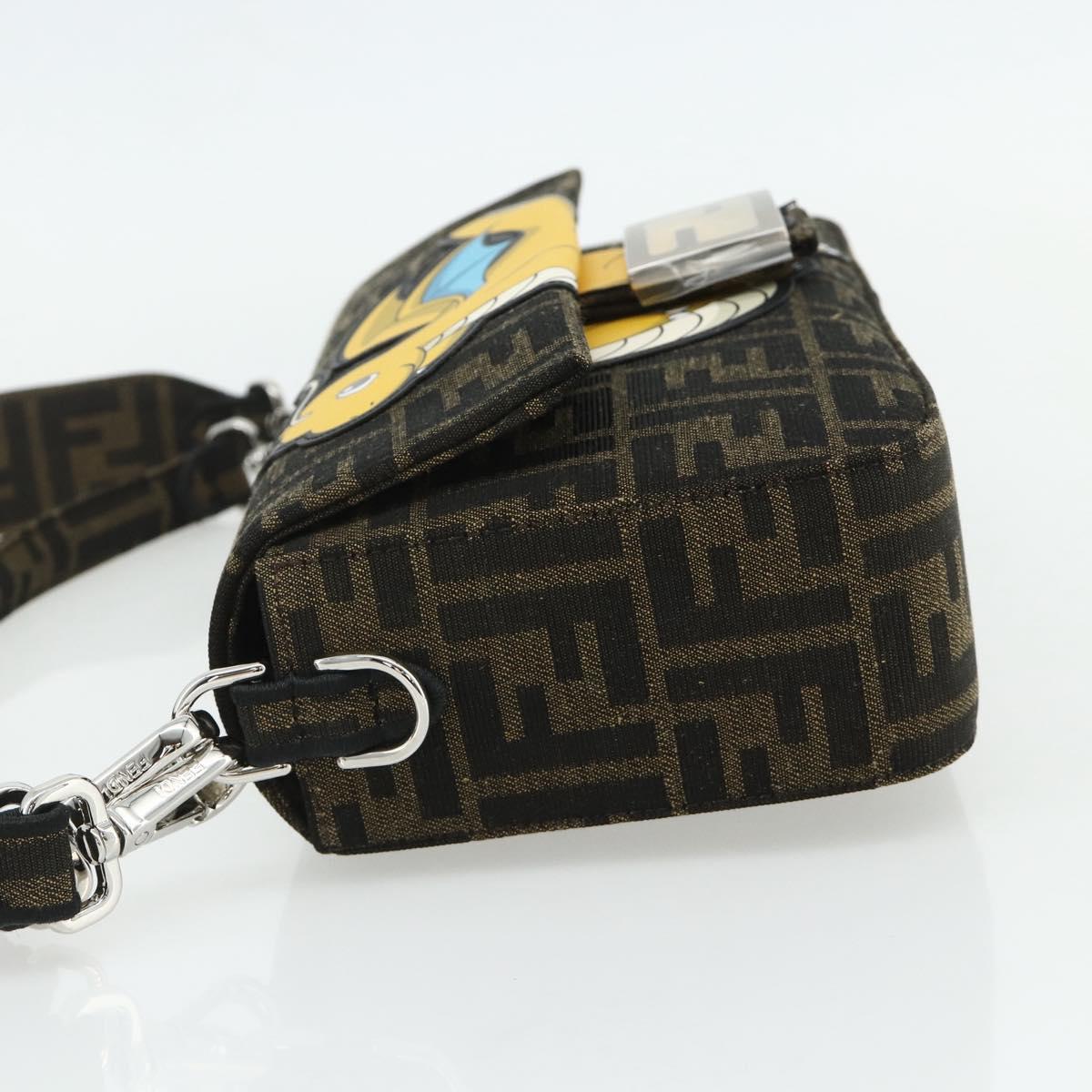 FENDI Zucca Canvas FRGMT x POKÉMON Mamma Baguette Dragonite Black Auth 167269SM