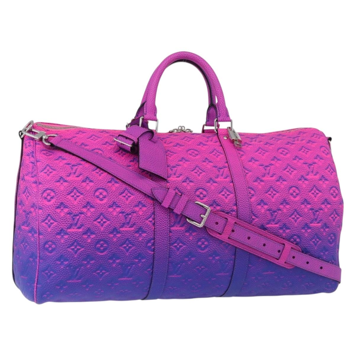 LOUIS VUITTON Taurillon Illusion Keepall Bandouliere 50 M59713 LV Auth 167272SM