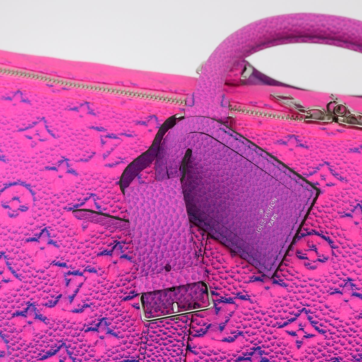 LOUIS VUITTON Taurillon Illusion Keepall Bandouliere 50 M59713 LV Auth 167272SM