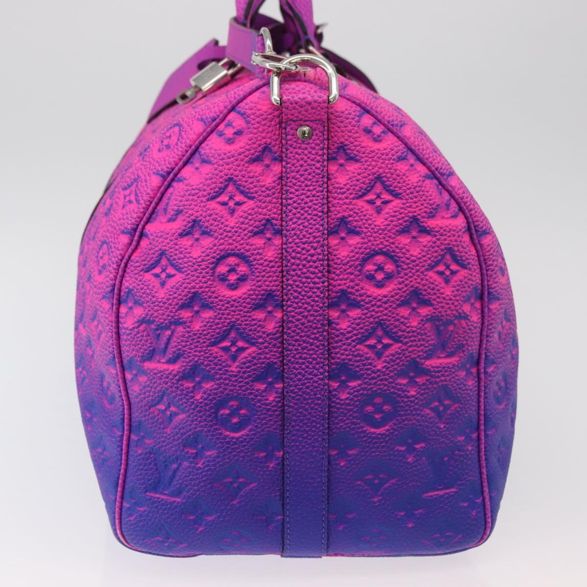 LOUIS VUITTON Taurillon Illusion Keepall Bandouliere 50 M59713 LV Auth 167272SM
