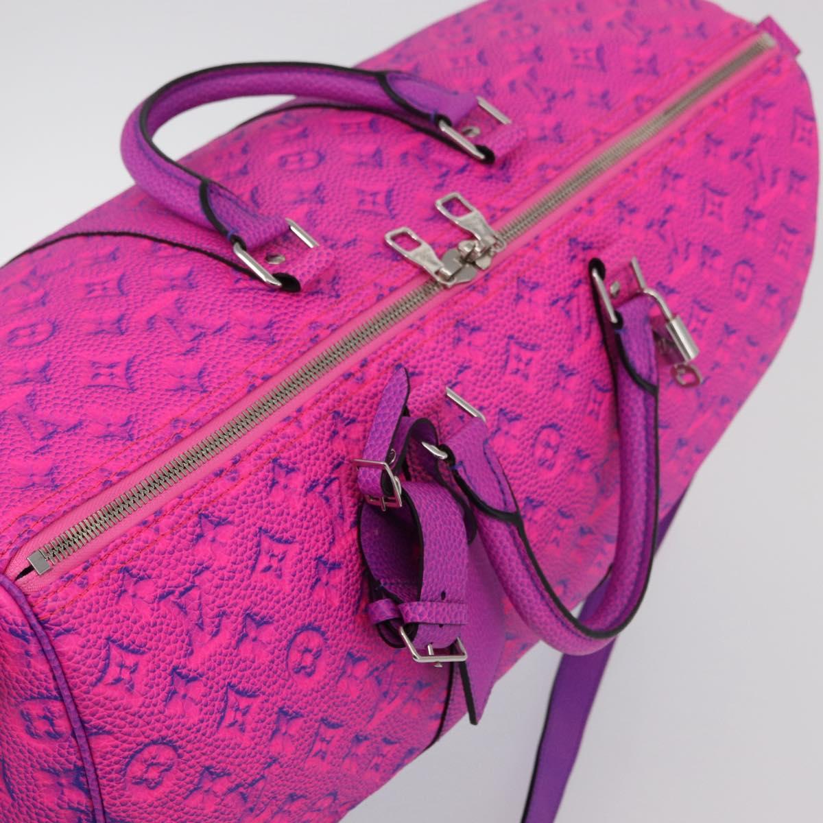 LOUIS VUITTON Taurillon Illusion Keepall Bandouliere 50 M59713 LV Auth 167272SM