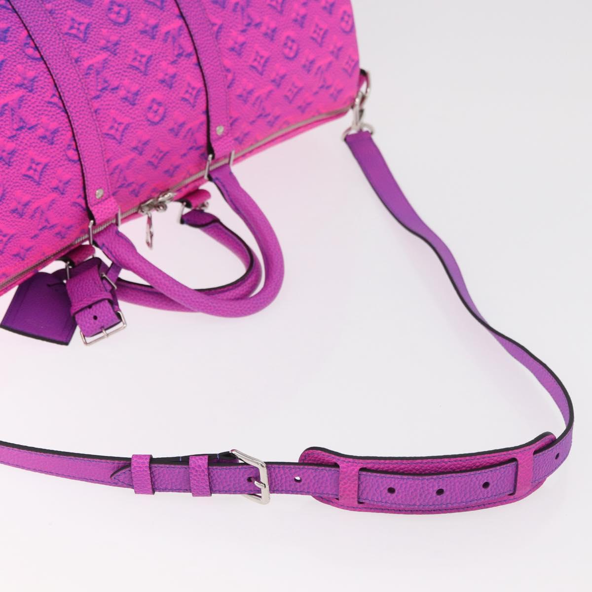 LOUIS VUITTON Taurillon Illusion Keepall Bandouliere 50 M59713 LV Auth 167272SM