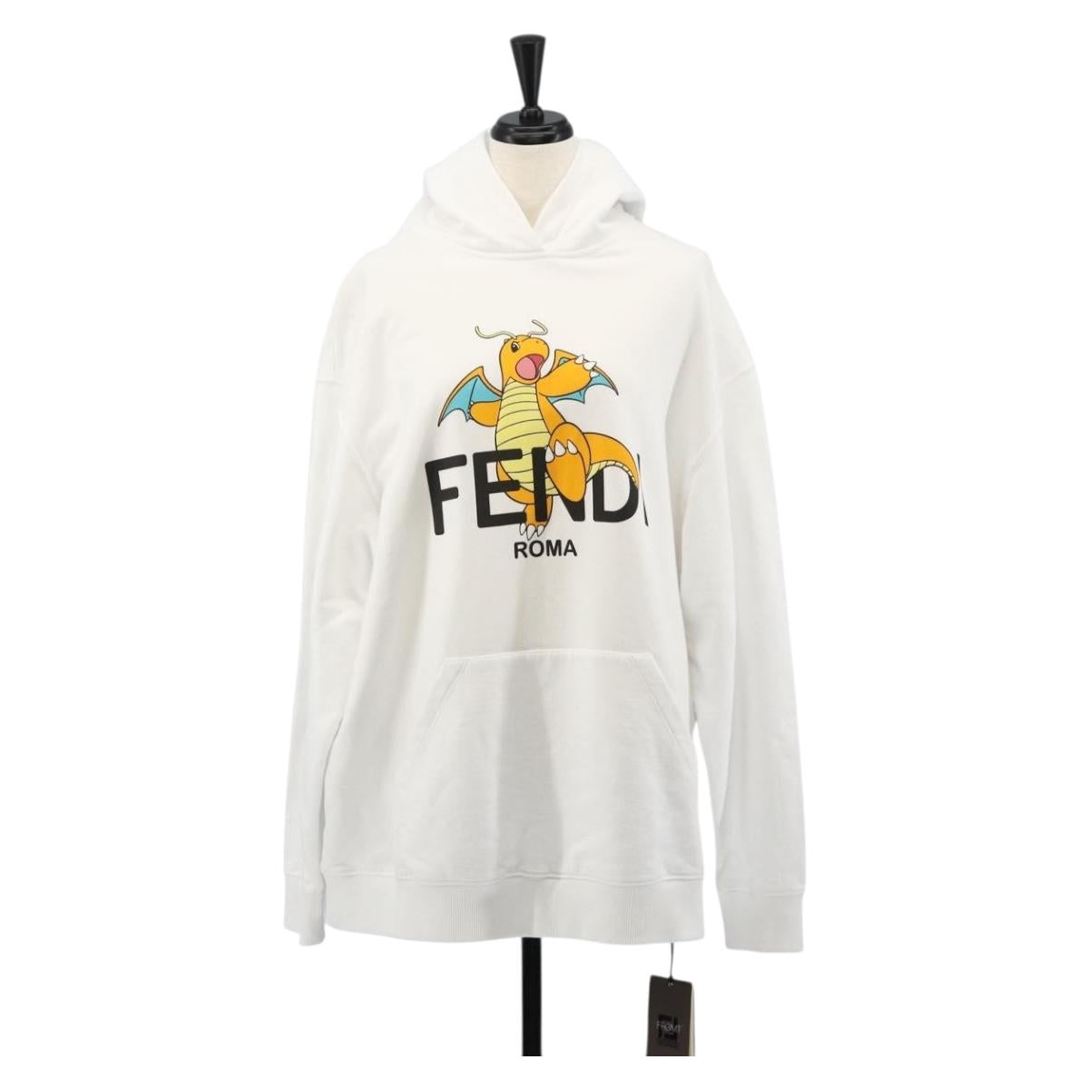 FENDI FENDI x FRGMT x POKÉMON Hoodie Kairyu Cotton XS White Auth 167274SM