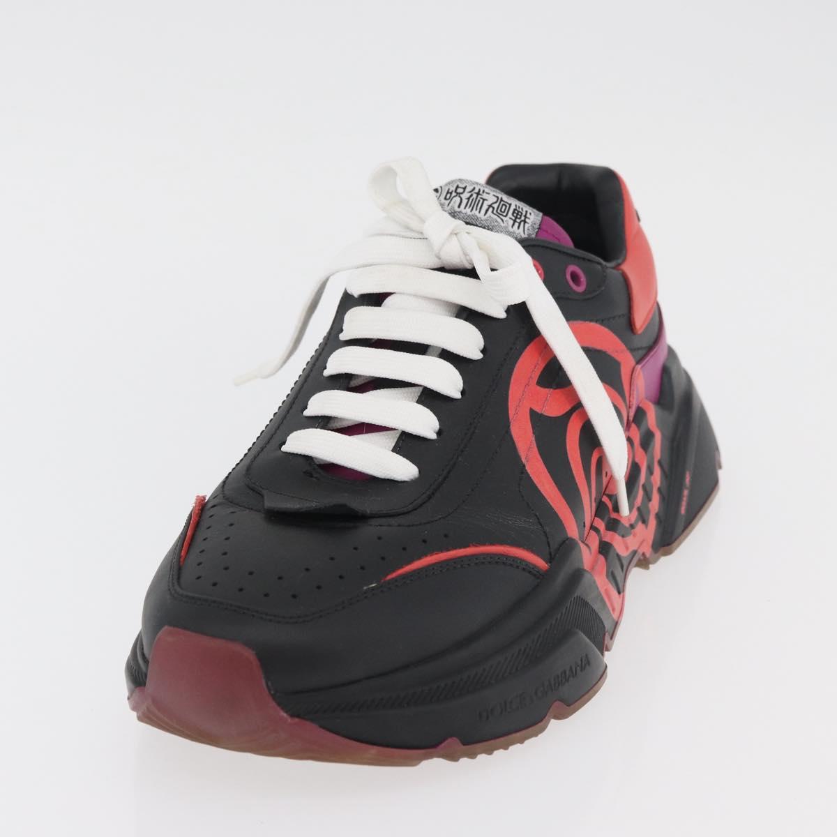 DOLCE&GABBANA D&G x Jujutsu Kaisen Art College Shoes Leather Black Auth 167283A