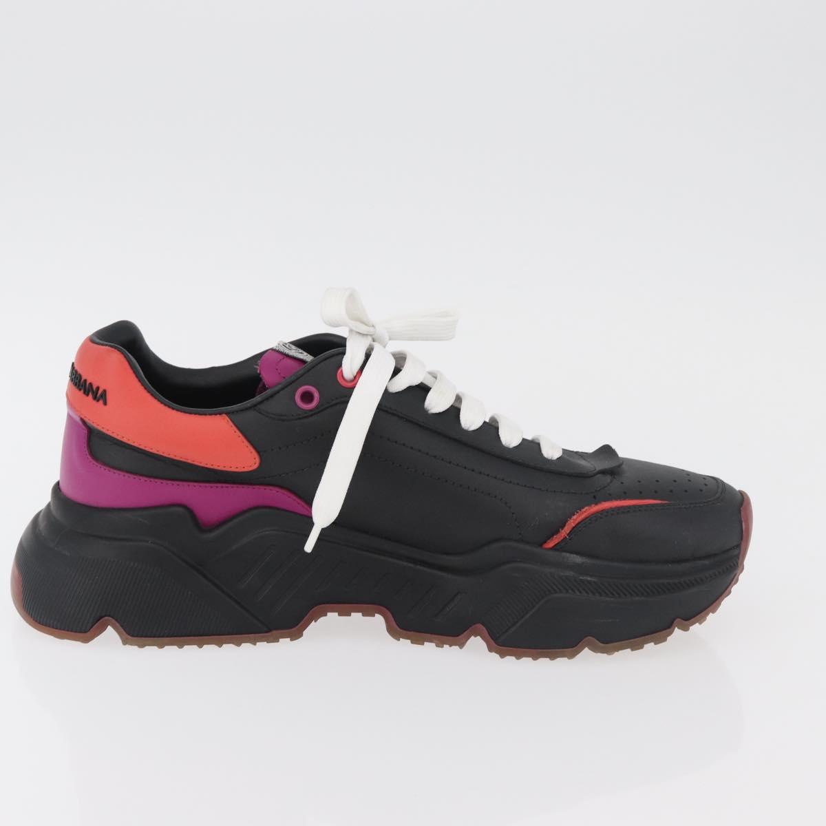 DOLCE&GABBANA D&G x Jujutsu Kaisen Art College Shoes Leather Black Auth 167283A