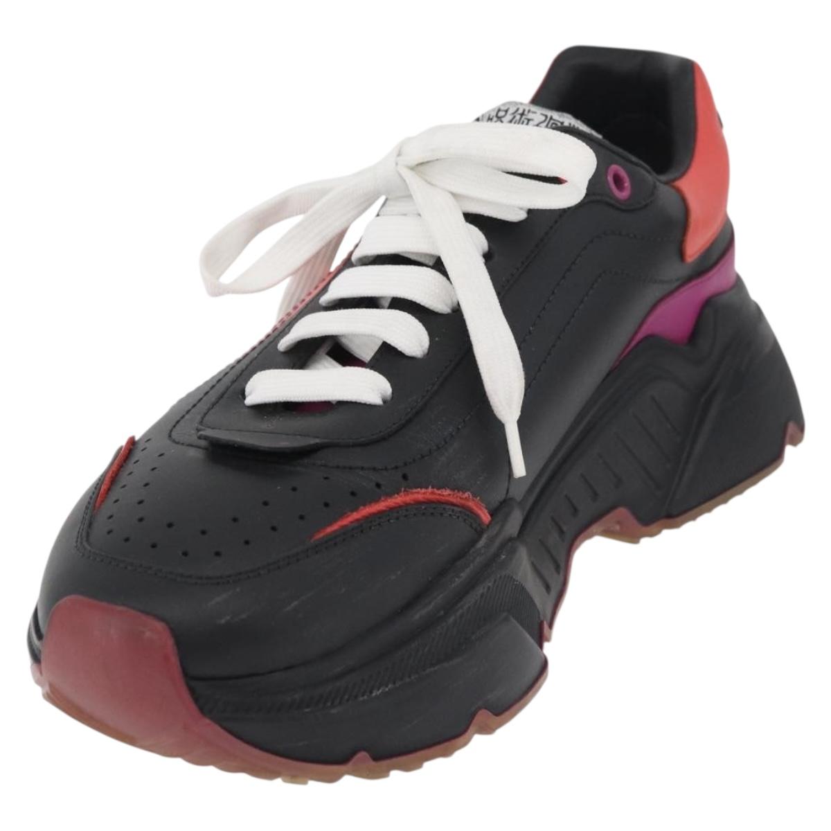DOLCE&GABBANA D&G x Jujutsu Kaisen Art College Shoes Leather Black Auth 167283A