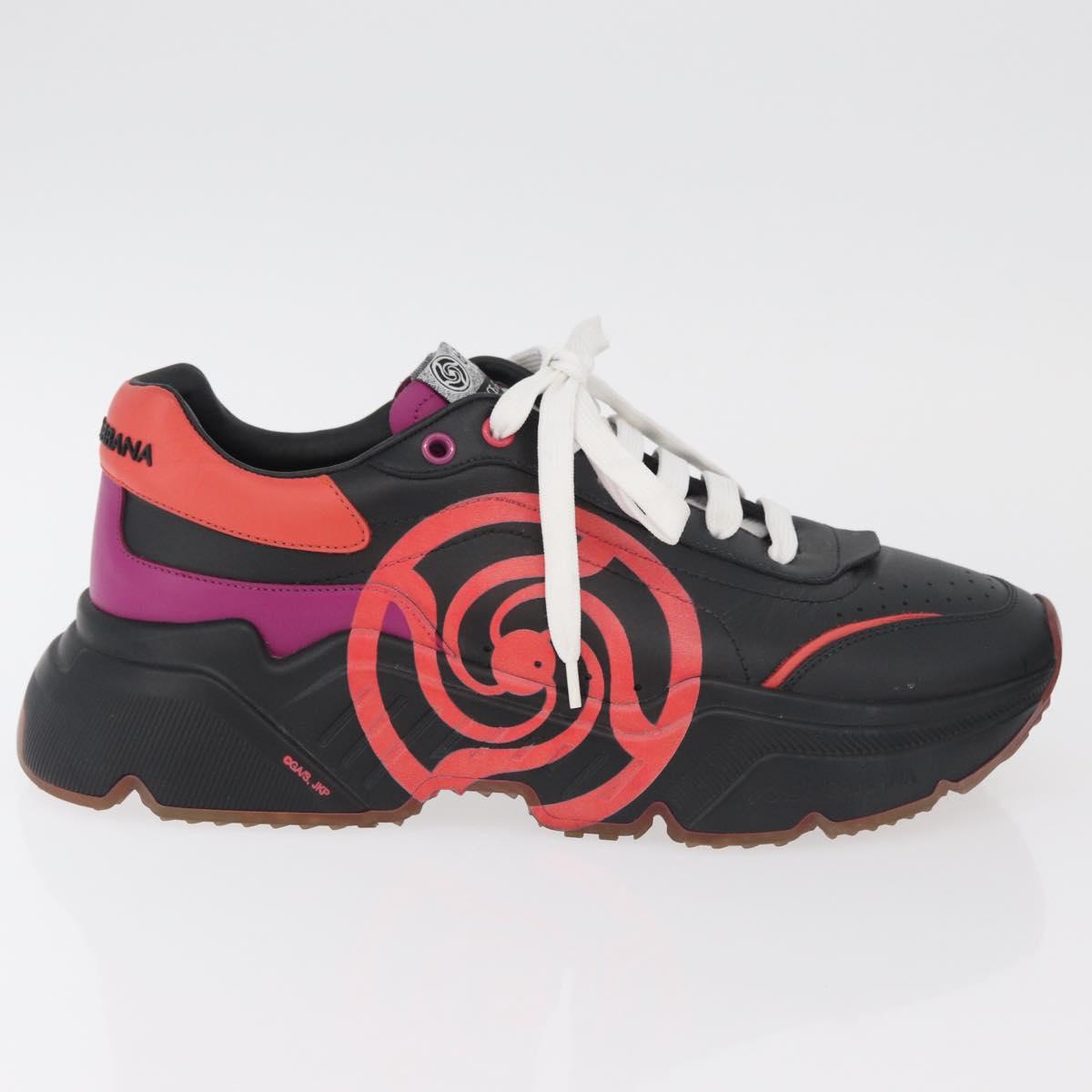 DOLCE&GABBANA D&G x Jujutsu Kaisen Art College Shoes Leather Black Auth 167283A