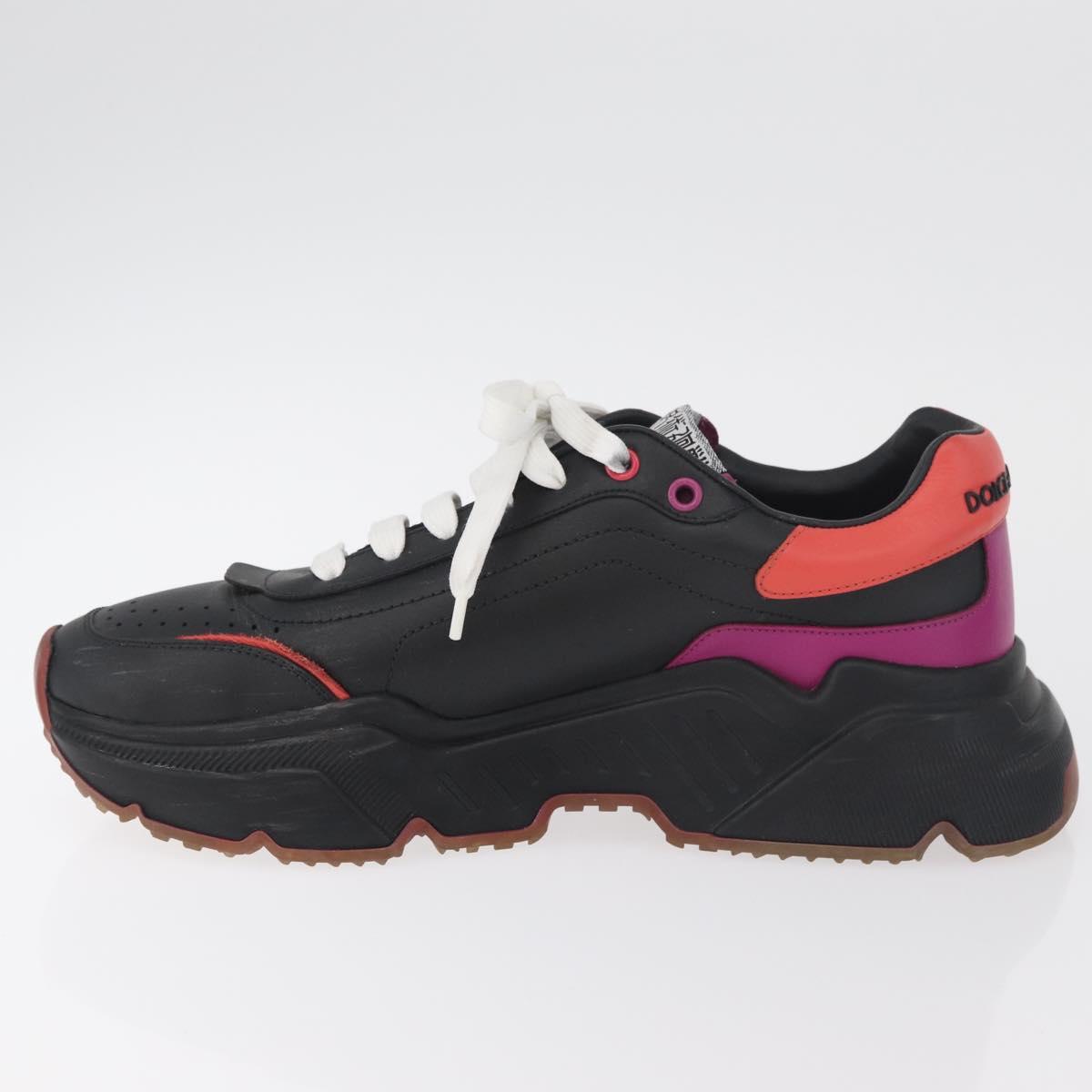 DOLCE&GABBANA D&G x Jujutsu Kaisen Art College Shoes Leather Black Auth 167283A