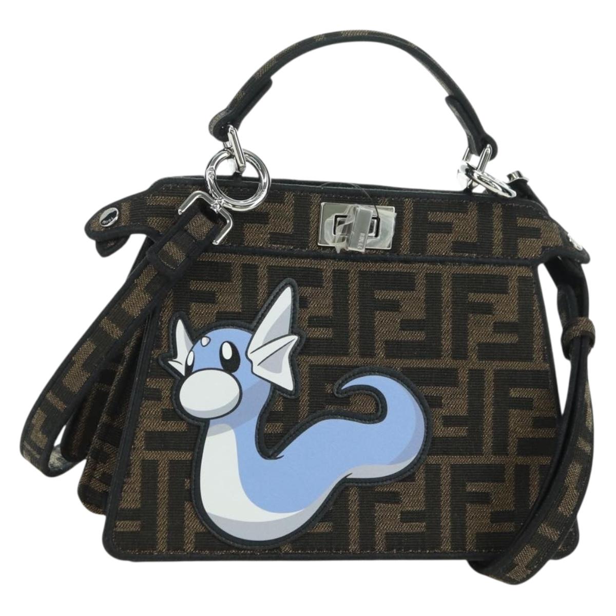 FENDI x FRGMT x POKÉMON Zucca Peek A Boo Dratini Bag 2way Brown Auth 167302SM