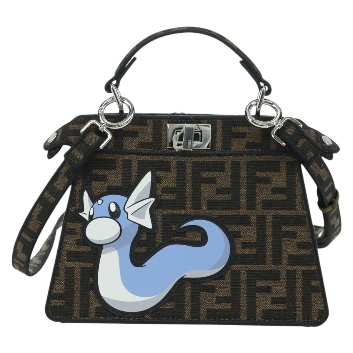 FENDI x FRGMT x POKÉMON Zucca Peek A Boo Dratini Bag 2way Brown Auth 167302SM