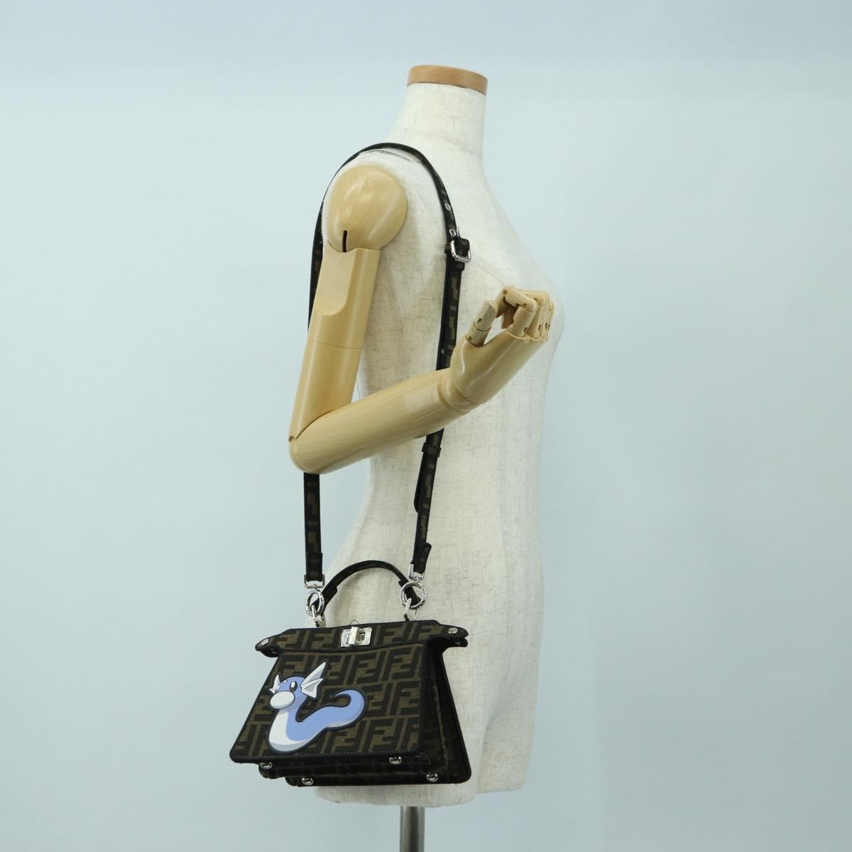 FENDI x FRGMT x POKÉMON Zucca Peek A Boo Dratini Bag 2way Brown Auth 167302SM