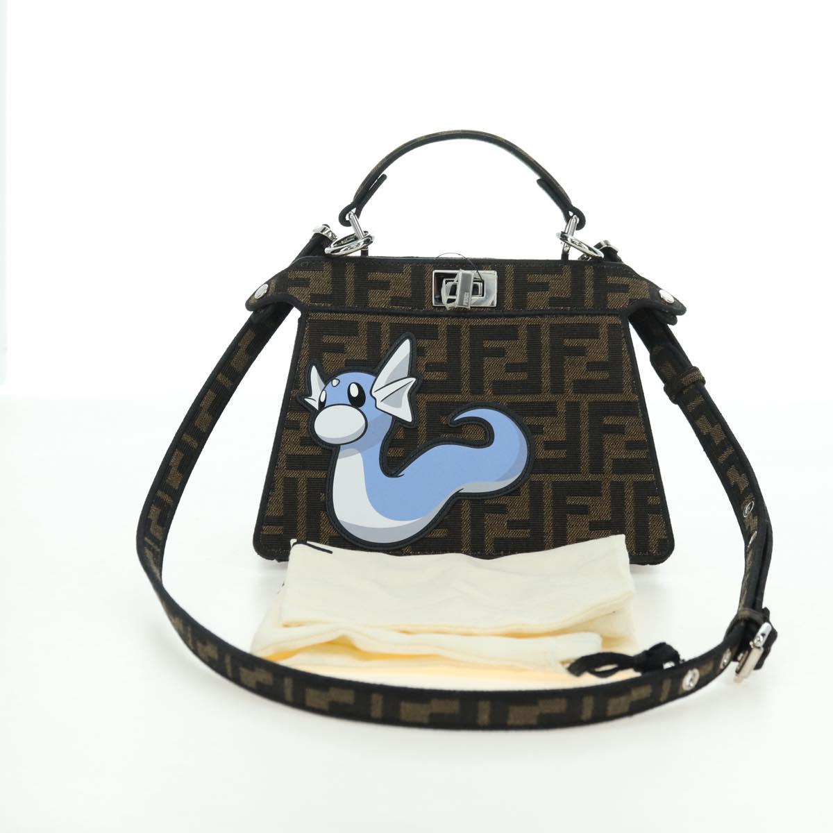 FENDI x FRGMT x POKÉMON Zucca Peek A Boo Dratini Bag 2way Brown Auth 167302SM