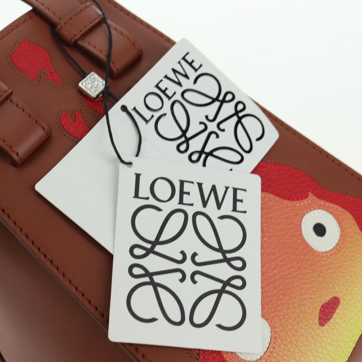 LOEWE ~ Ghibli Howl's Hammock Calcifer Bag Leather 2way Gold Auth 167309SM