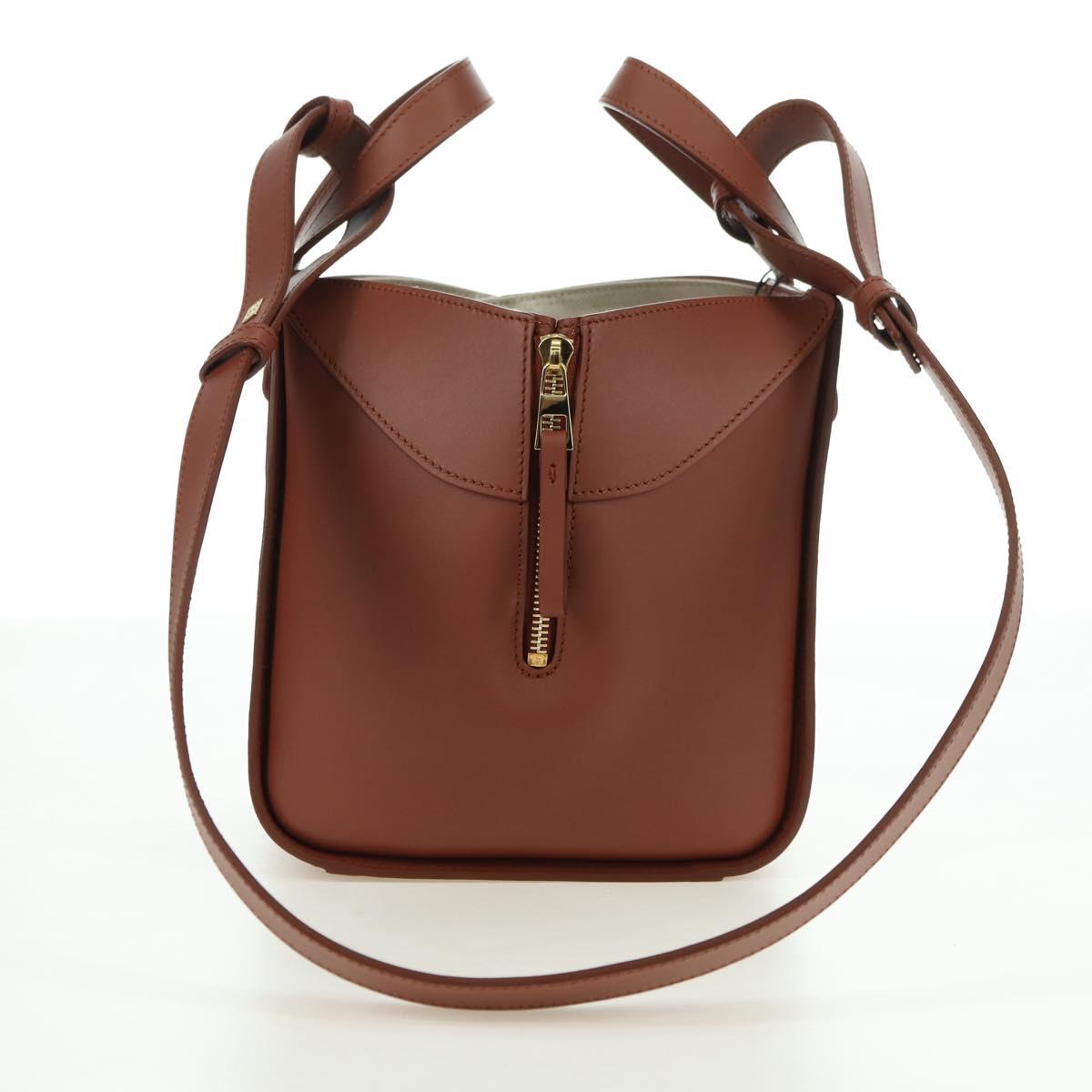 LOEWE ~ Ghibli Howl's Hammock Calcifer Bag Leather 2way Gold Auth 167309SM