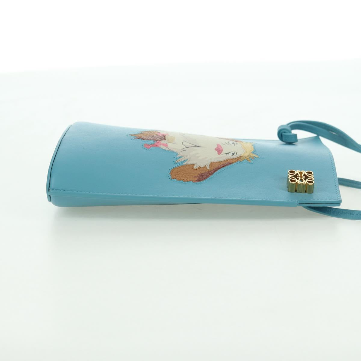 LOEWE ~ Ghibli Howl's Moving Castle Dice Pocket Hin Leather Blue Auth 167311SM