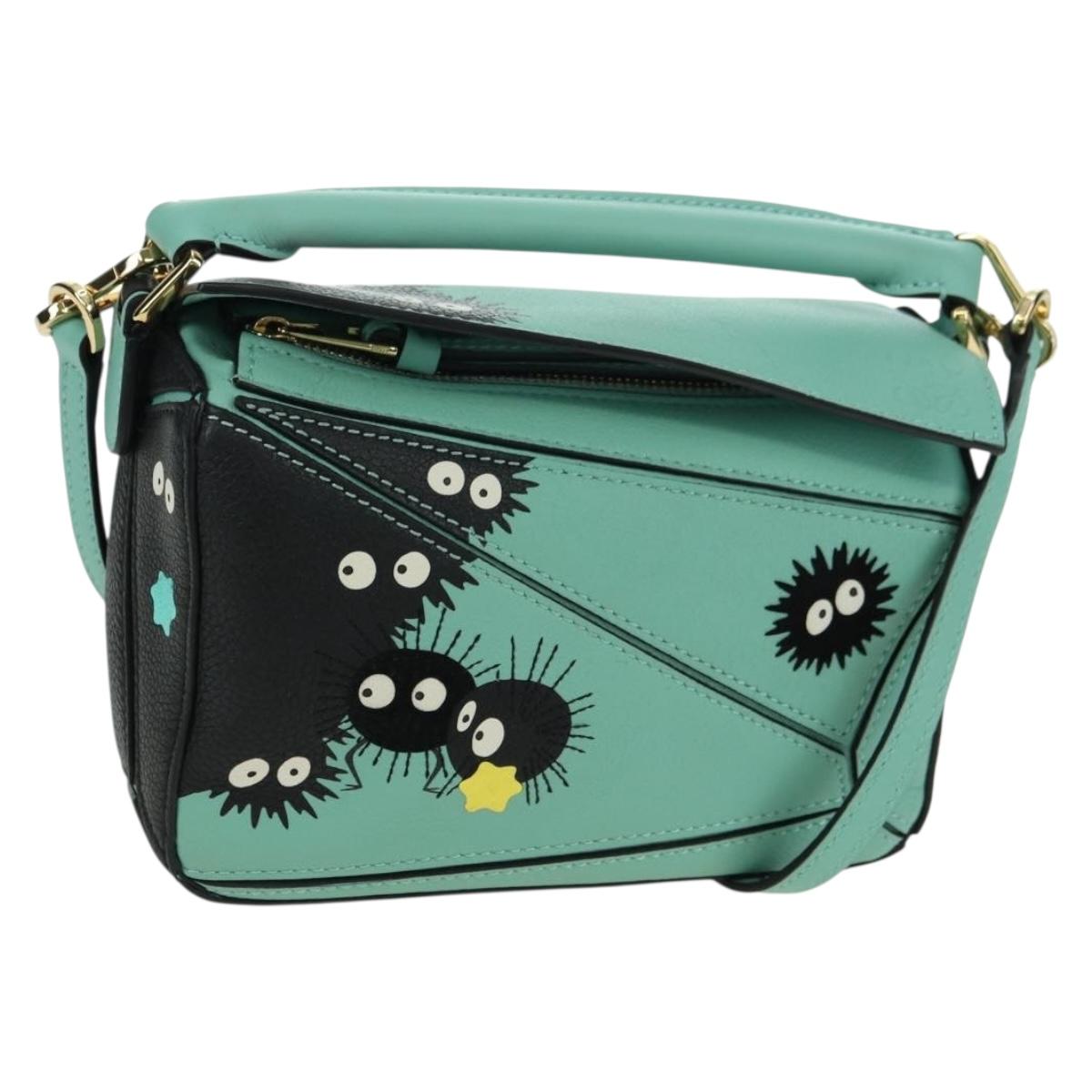 LOEWE × Ghibli Spirited Away Soot Sprites Puzzle Mini 2way Green Auth 167313SM