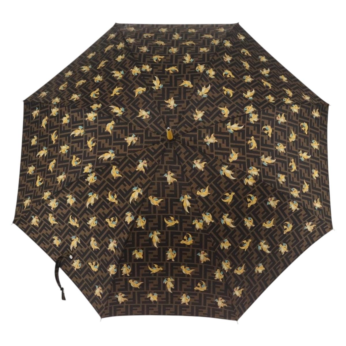 FENDI FENDI x FRGMT x POKÉMON Zucca Canvas Dragonfly Umbrella Auth 167315SM
