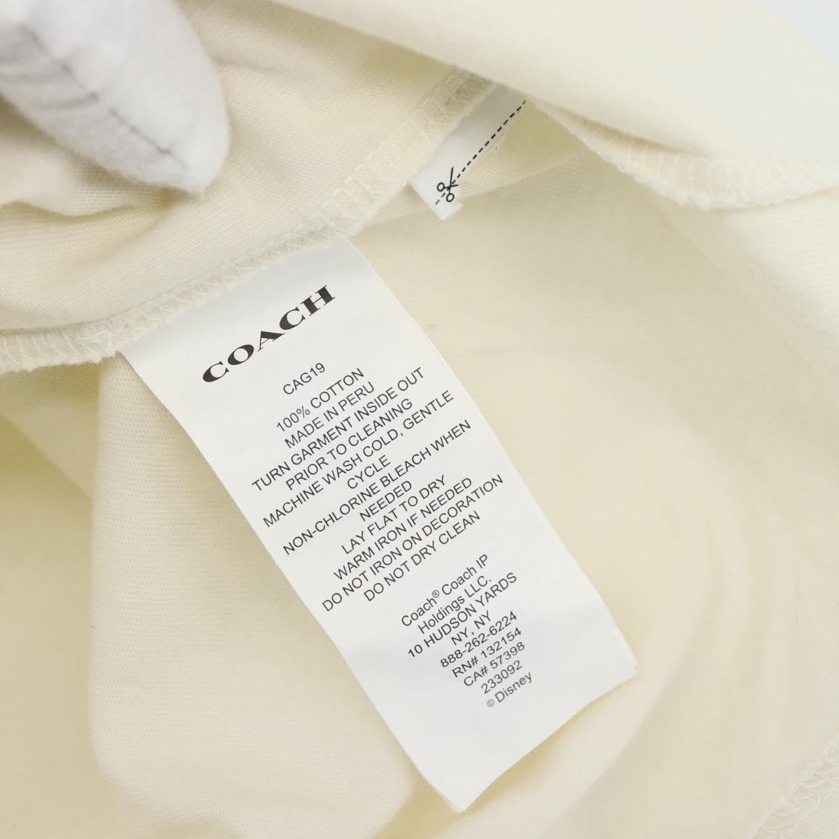 Coach CoachxDisney Short-sleeved T-shirt cotton L White Auth 167323M