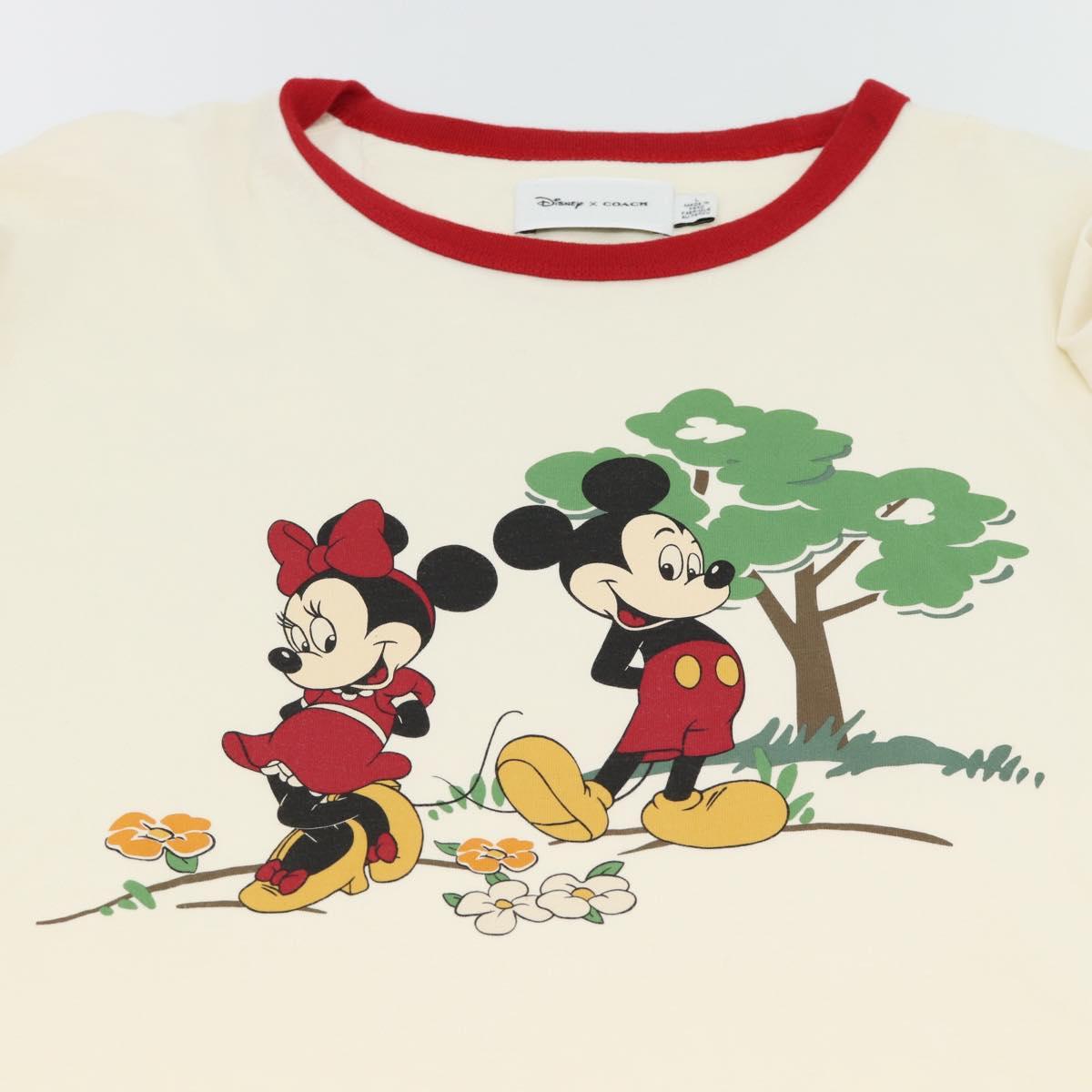 Coach CoachxDisney Short-sleeved T-shirt cotton L White Auth 167323M