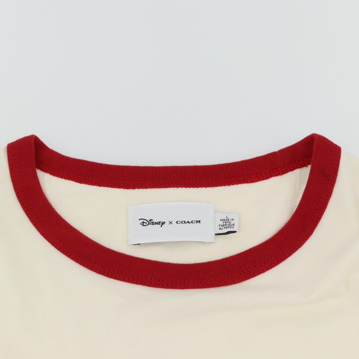 Coach CoachxDisney Short-sleeved T-shirt cotton L White Auth 167323M