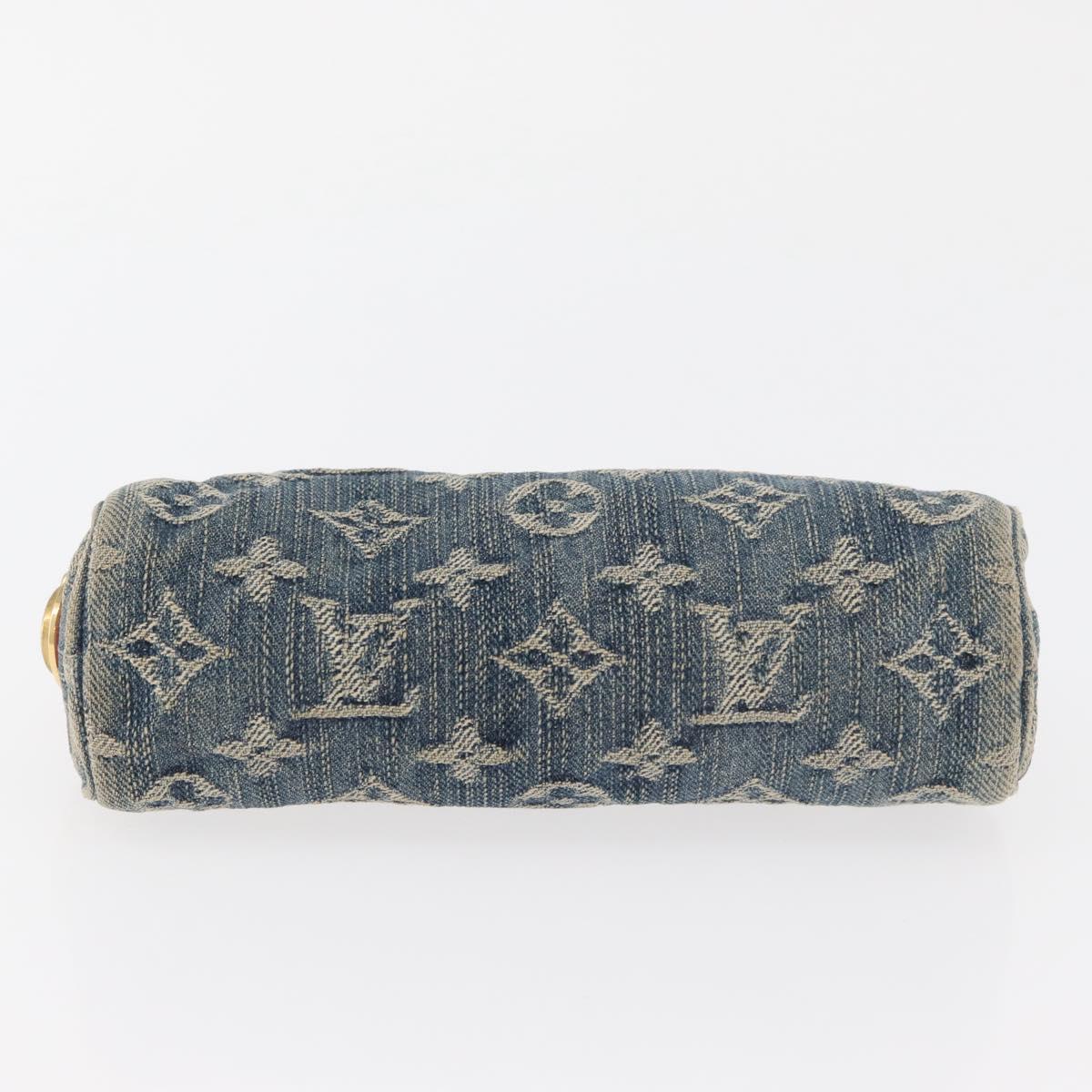 LOUIS VUITTON Monogram denim Trousse Speedy PM Pouch Blue M95082 LV Auth 167325A