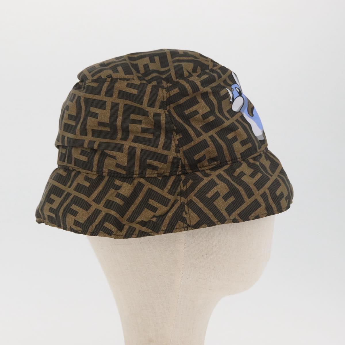 FENDI x FRGMT x POKÉMON ZUCCA Canvas Bucket Hat Mini-Dragon Brown Auth 167329SM