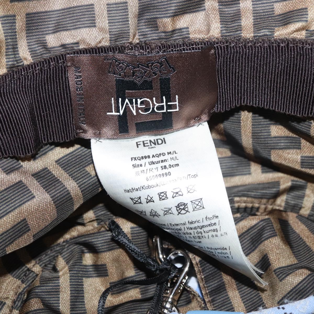FENDI x FRGMT x POKÉMON ZUCCA Canvas Bucket Hat Mini-Dragon Brown Auth 167329SM