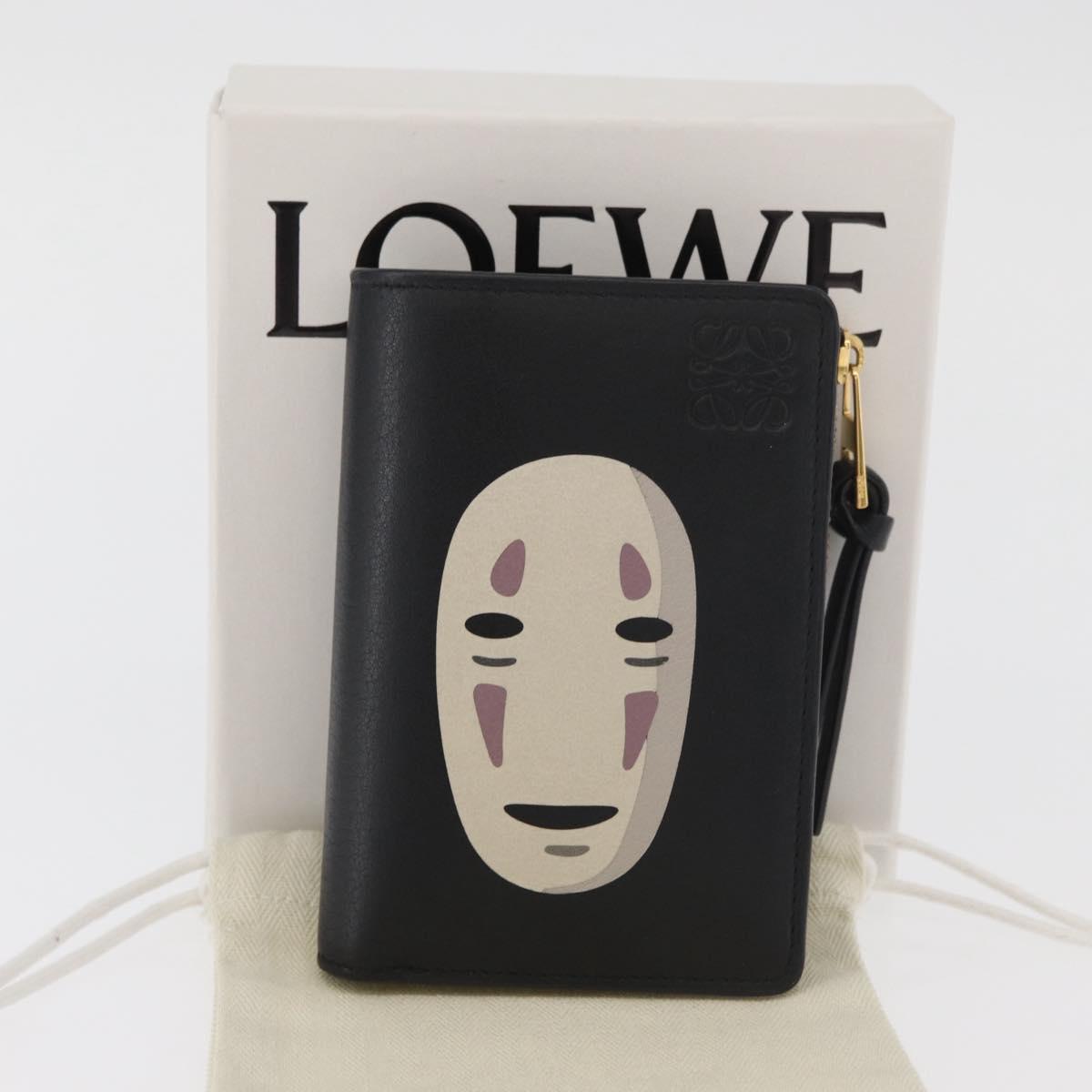 LOEWE × Studio Ghibli Spirited Away Kaonashi Wallet Leather Black Auth 167359SM