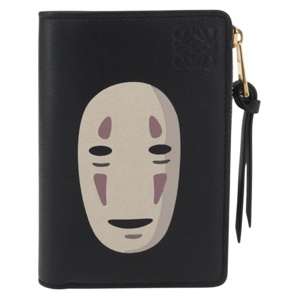 LOEWE × Studio Ghibli Spirited Away Kaonashi Wallet Leather Black Auth 167359SM