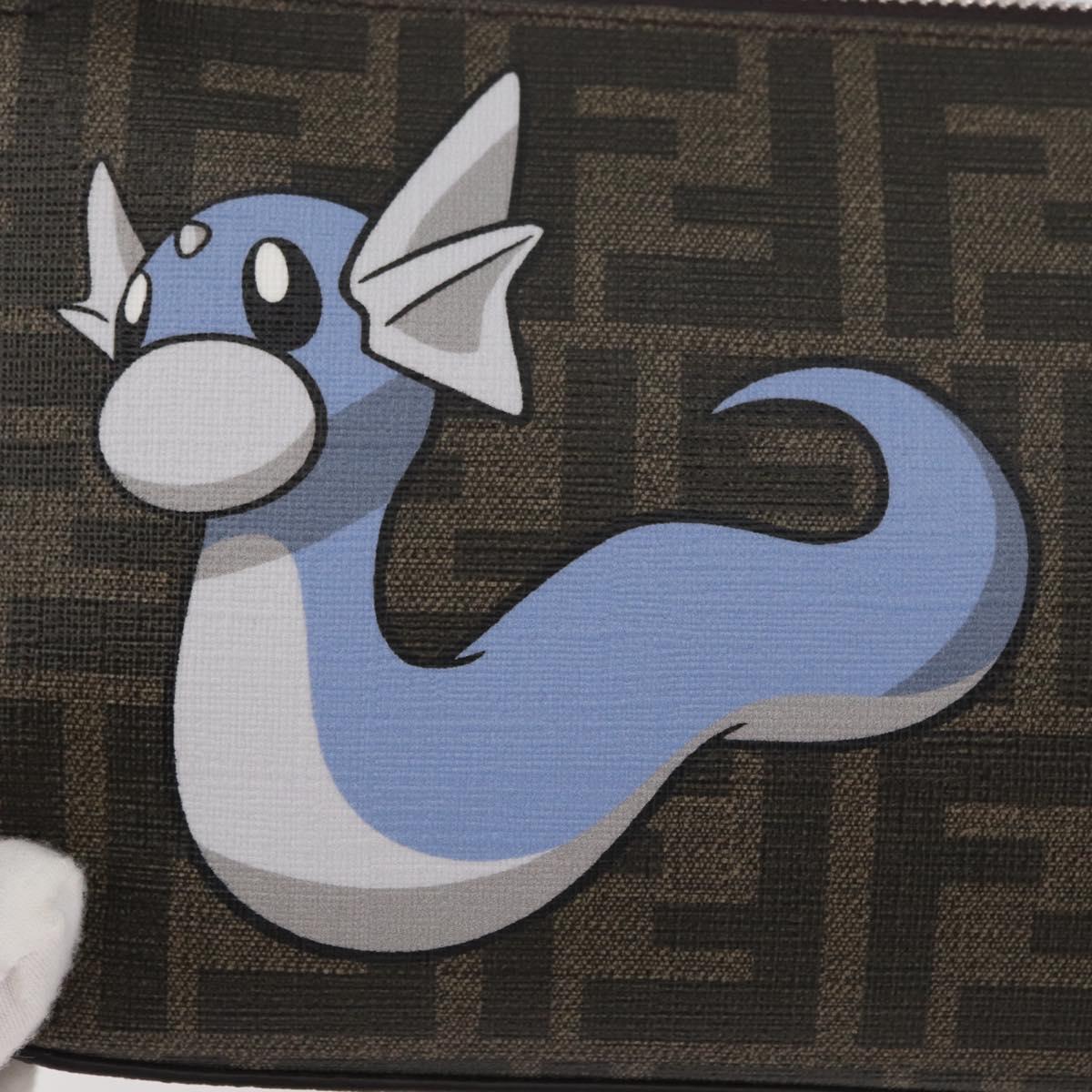 FENDI FENDI x FRGMT x POKÉMON Dratini Shoulder Bag Brown Black Auth 167373SM