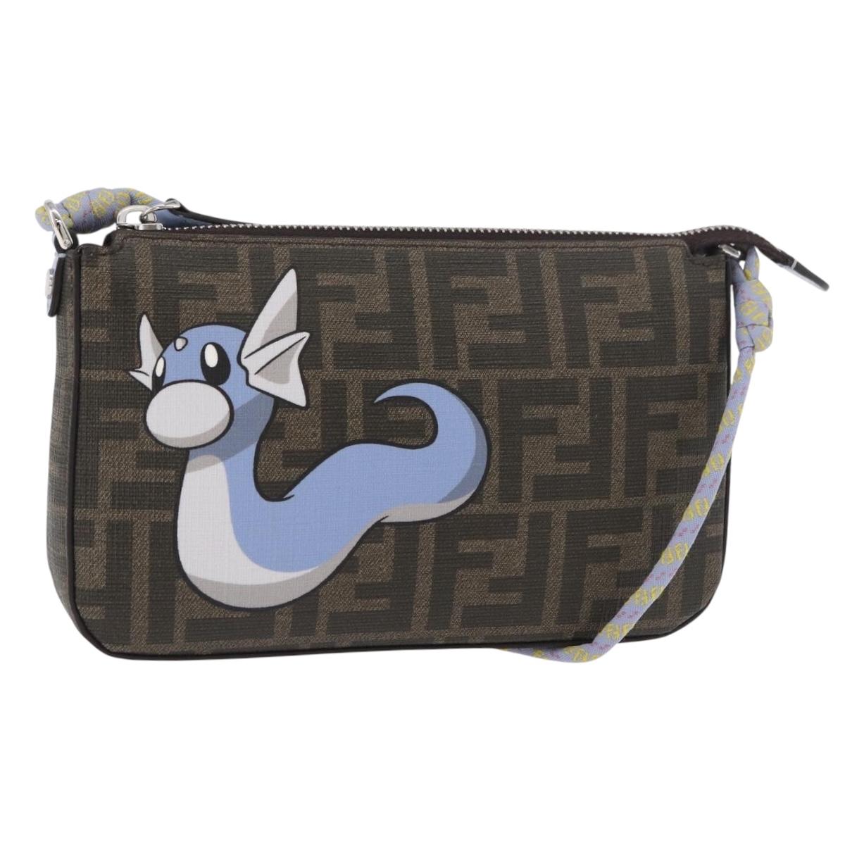 FENDI FENDI x FRGMT x POKÉMON Dratini Shoulder Bag Brown Black Auth 167373SM