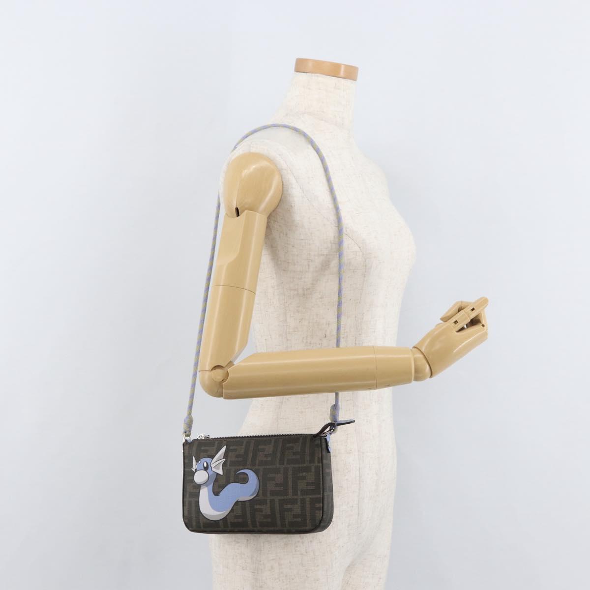 FENDI FENDI x FRGMT x POKÉMON Dratini Shoulder Bag Brown Black Auth 167373SM