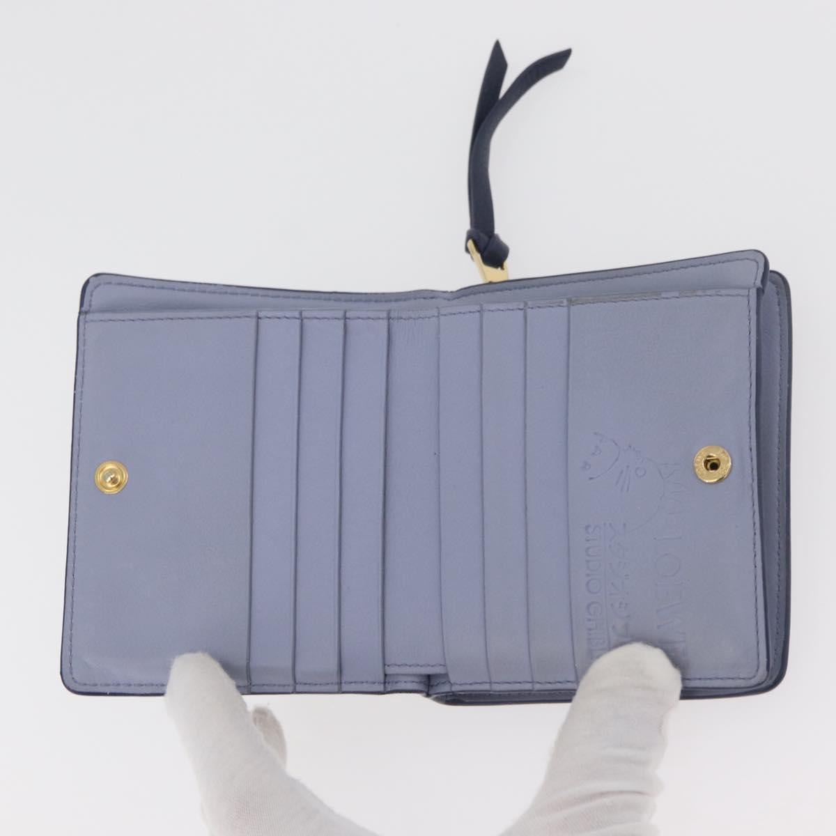 LOEWE × Studio Ghibli Howl's Moving Castle Wallet Leather Navy Auth 167377SM