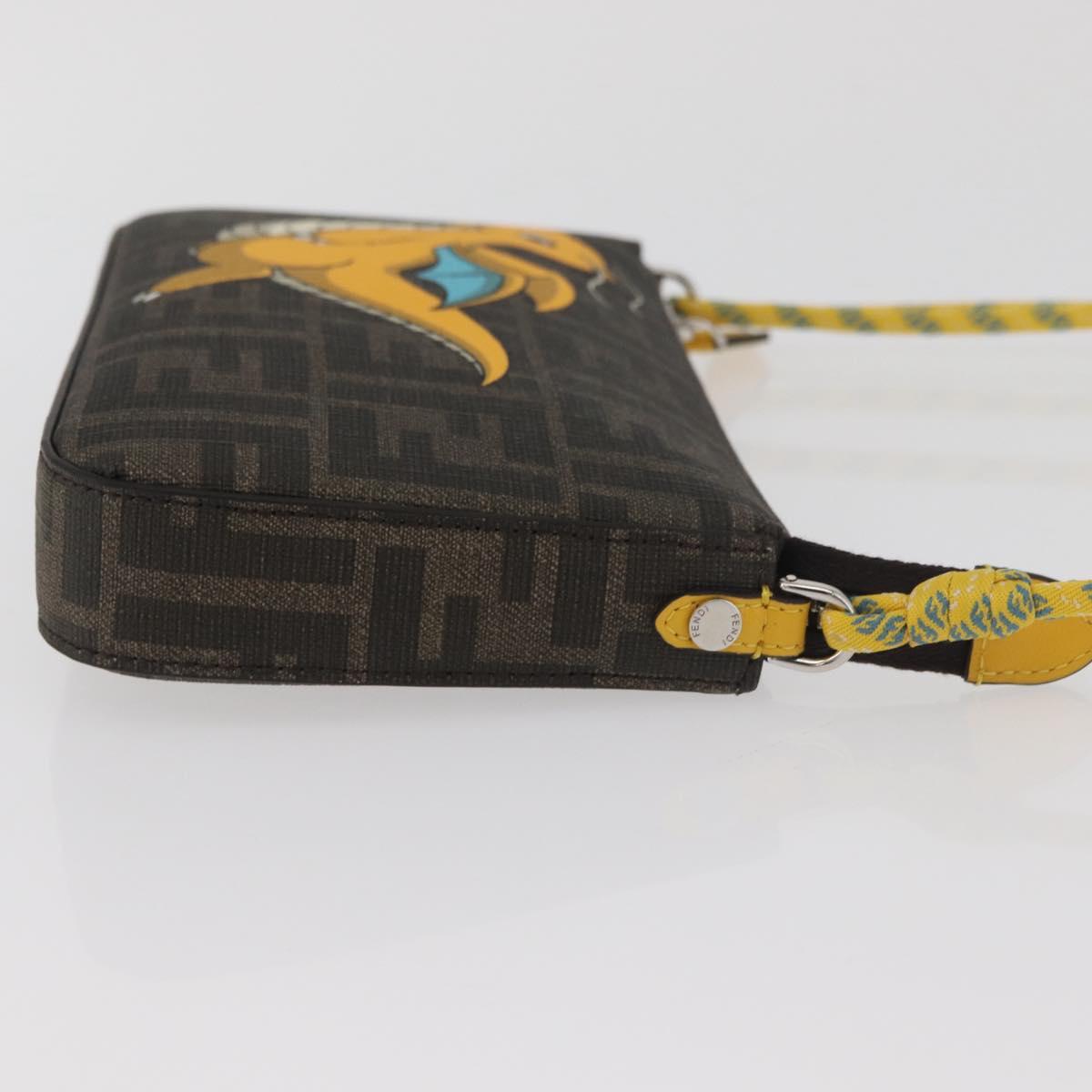 FENDI x FRGMT x POKÉMON Zucca Canvas Dragonfly Bag Black Brown Auth 167378SM
