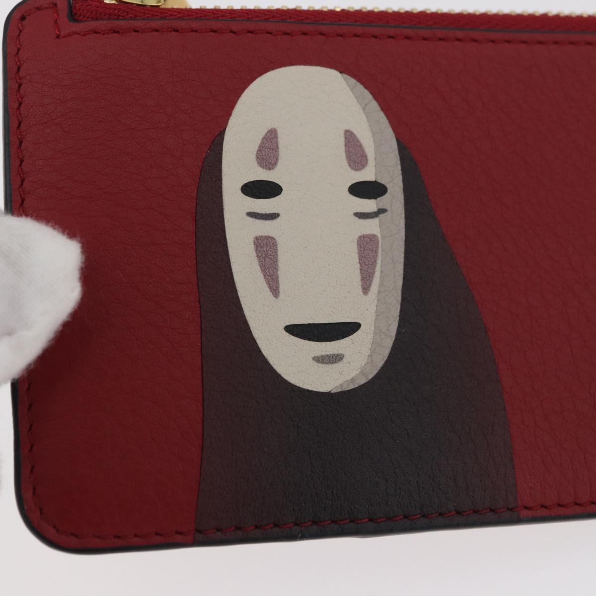 LOEWE × Studio Ghibli Spirited Away Kaonashi Card Case Red Gold Auth 167382SM