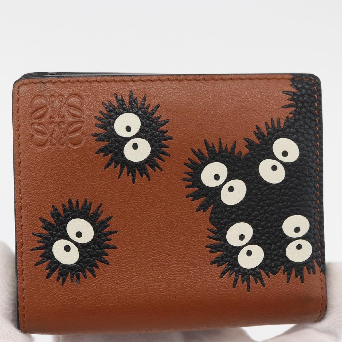 LOEWE × Studio Ghibli My Neighbor Totoro Pitch Black Wallet Brown Auth 167386SAM