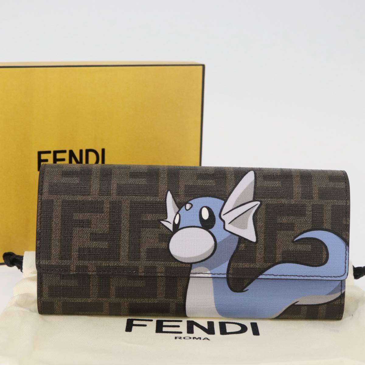 FENDI FENDI x FRGMT x POKÉMON Zucca Canvas Chain Wallet Mini Ryu Auth 167391SM
