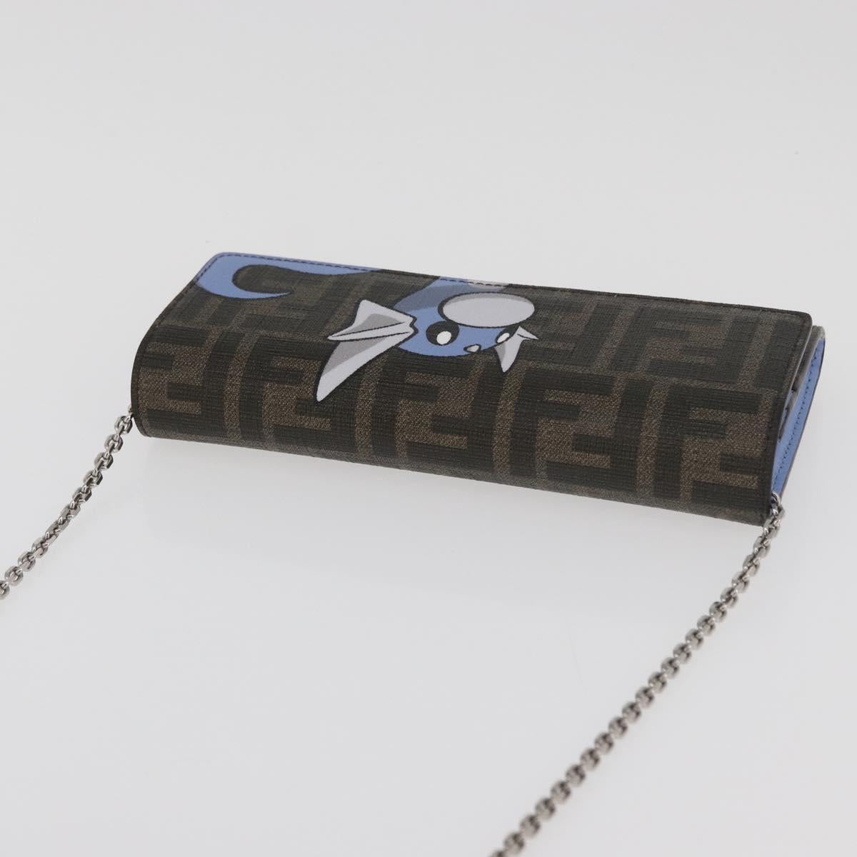 FENDI FENDI x FRGMT x POKÉMON Zucca Canvas Chain Wallet Mini Ryu Auth 167391SM