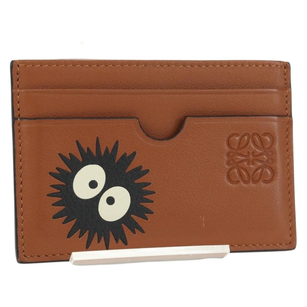 LOEWE × Studio Ghibli My Neighbor Totoro Card Case Leather Brown Auth 167394SAM