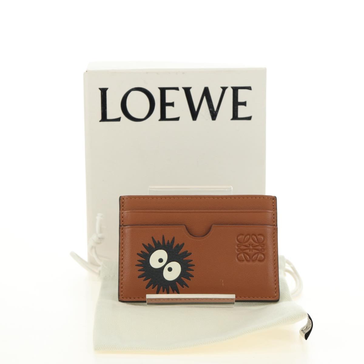 LOEWE × Studio Ghibli My Neighbor Totoro Card Case Leather Brown Auth 167394SAM