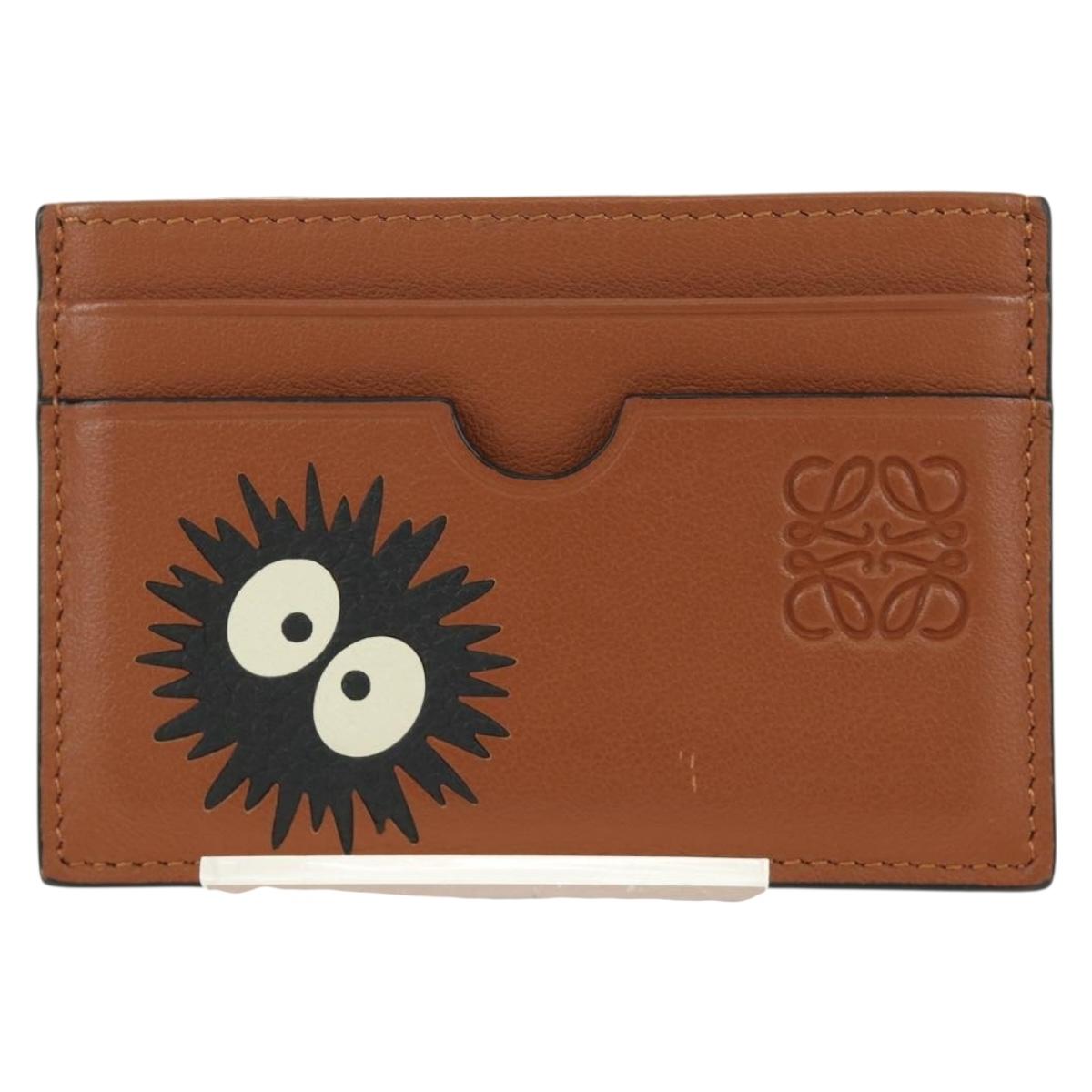 LOEWE × Studio Ghibli My Neighbor Totoro Card Case Leather Brown Auth 167394SAM