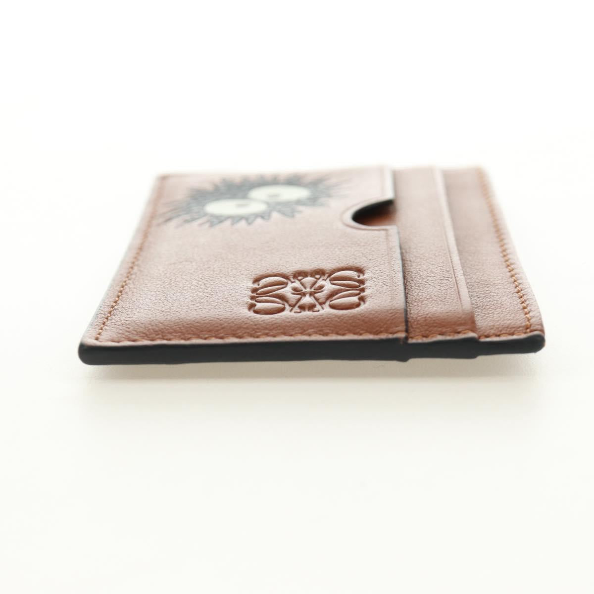LOEWE × Studio Ghibli My Neighbor Totoro Card Case Leather Brown Auth 167394SAM