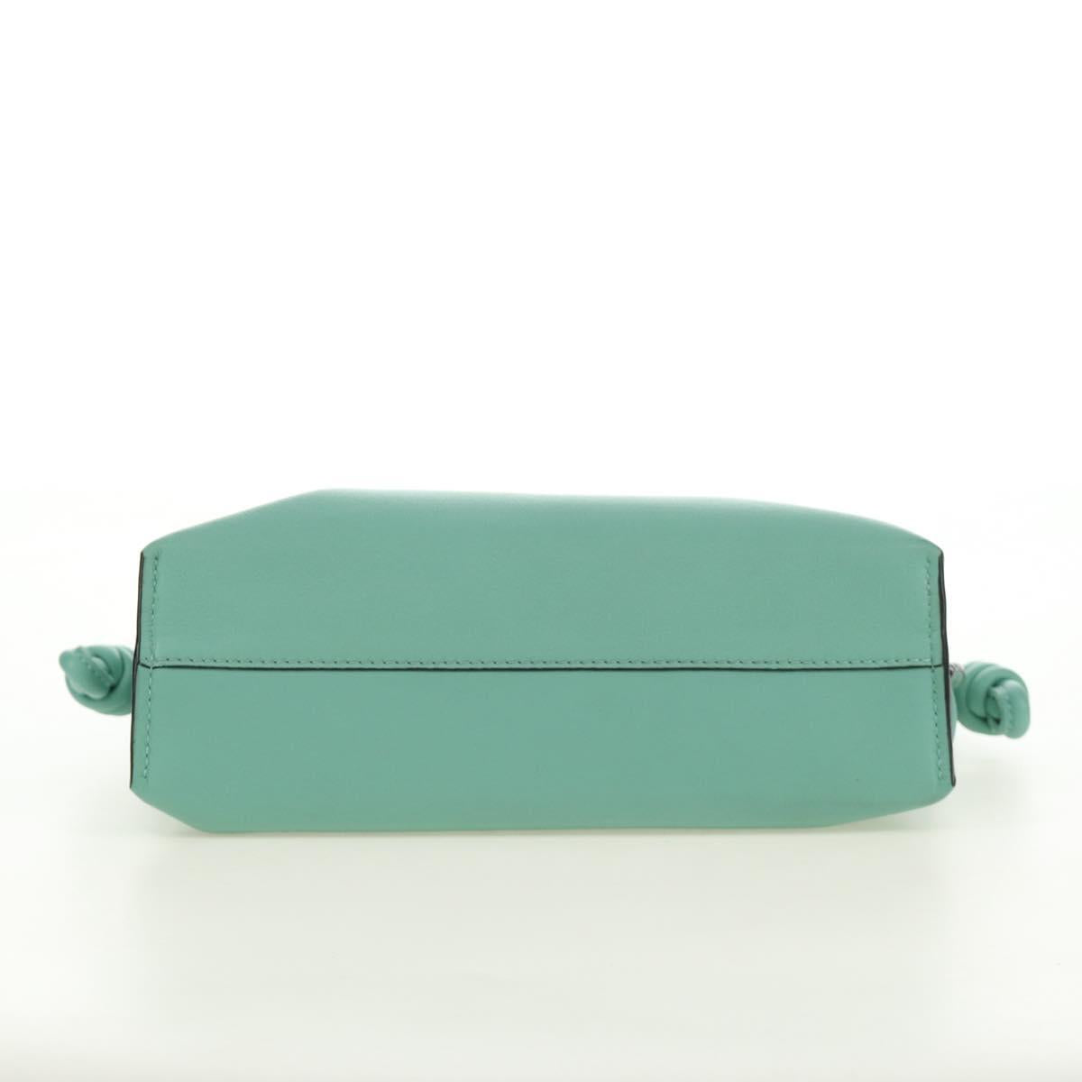 LOEWE × Ghibli Spirited Away Flamenco Clutch Mini Leather Green Auth 167395SM