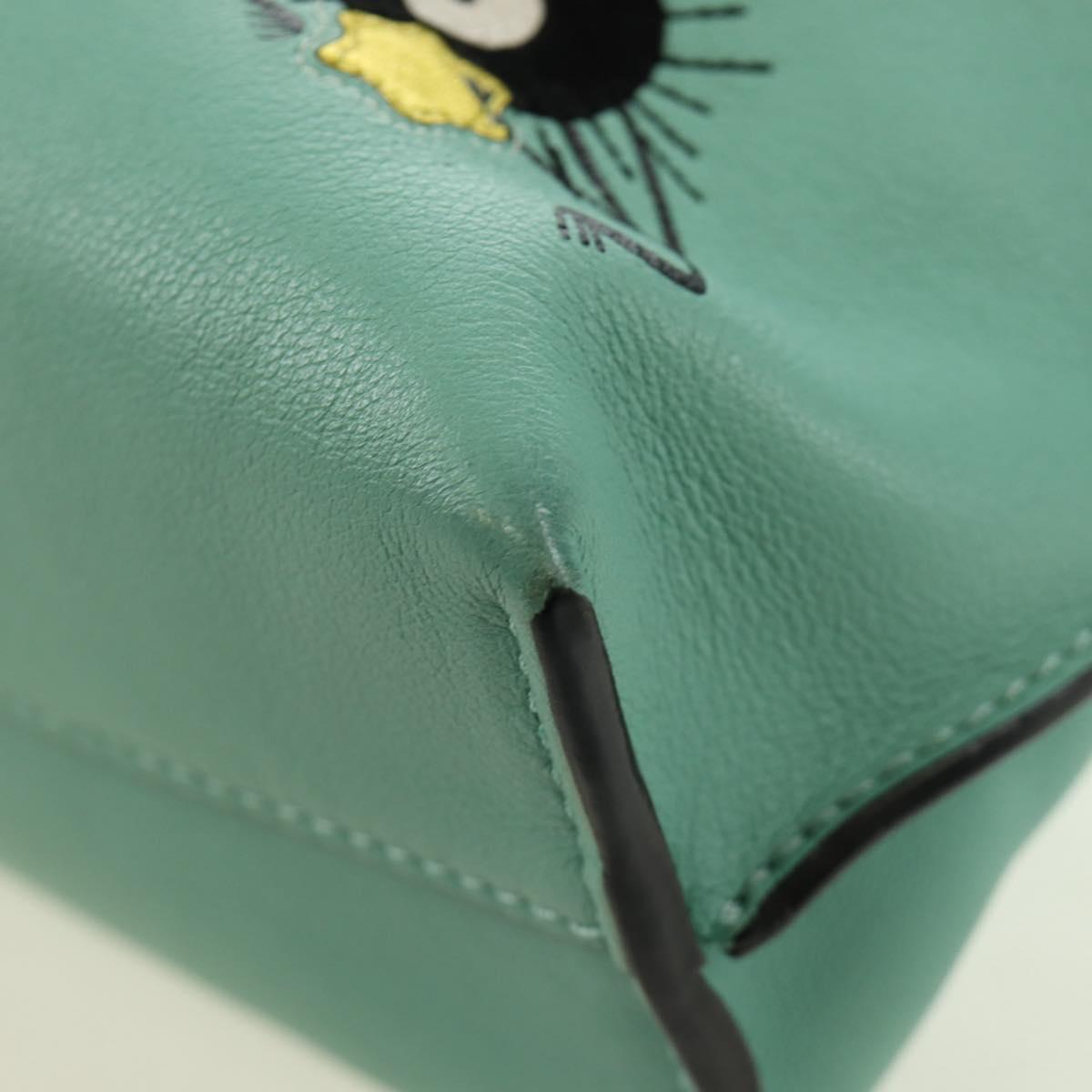 LOEWE × Ghibli Spirited Away Flamenco Clutch Mini Leather Green Auth 167395SM
