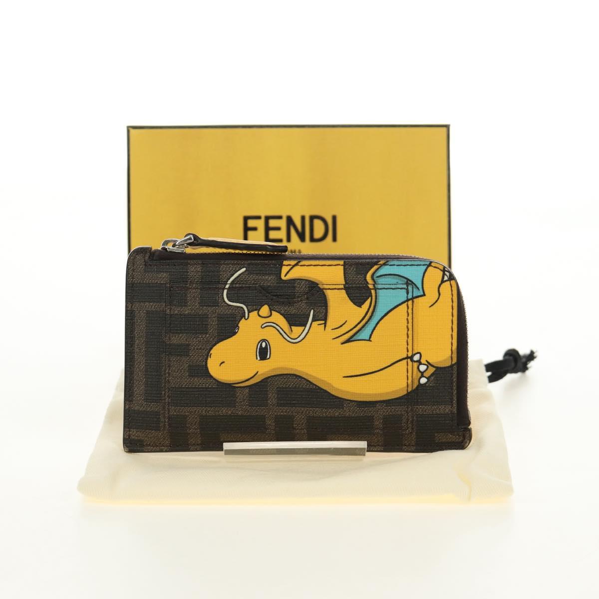 FENDI x FRGMT x POKÉMON Zucca Canvas Dragonfly Coin Purse Black Auth 167396M