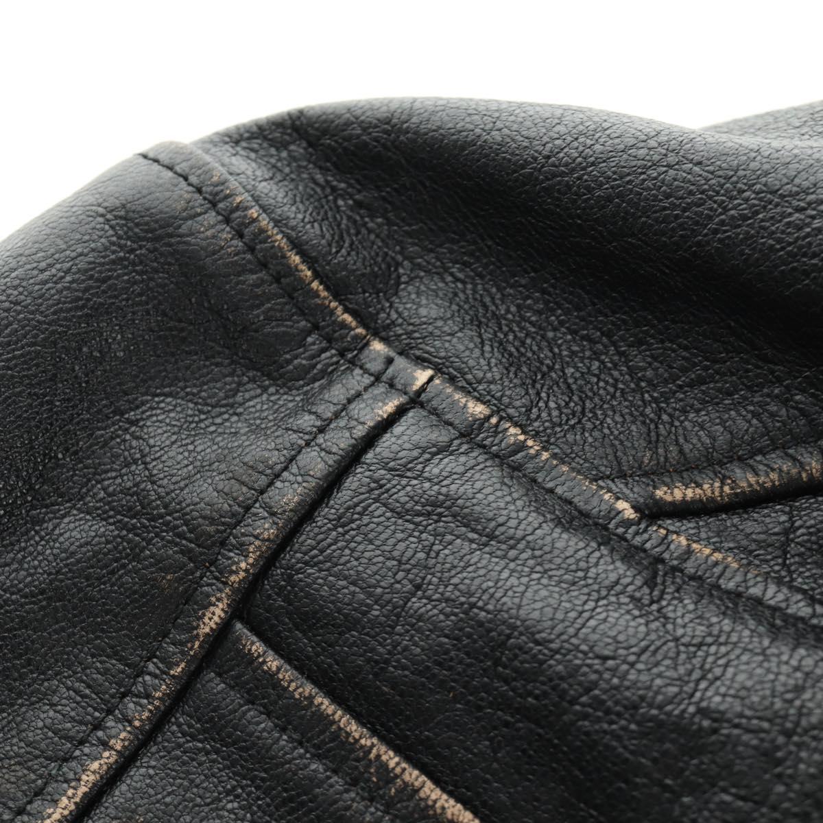 Coach x Disney Double Riders Jacket Leather Black Auth 167402M