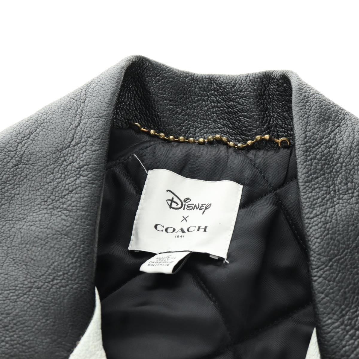 Coach x Disney Double Riders Jacket Leather Black Auth 167402M
