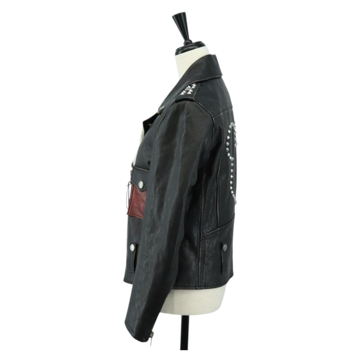 Coach x Disney Double Riders Jacket Leather Black Auth 167402M