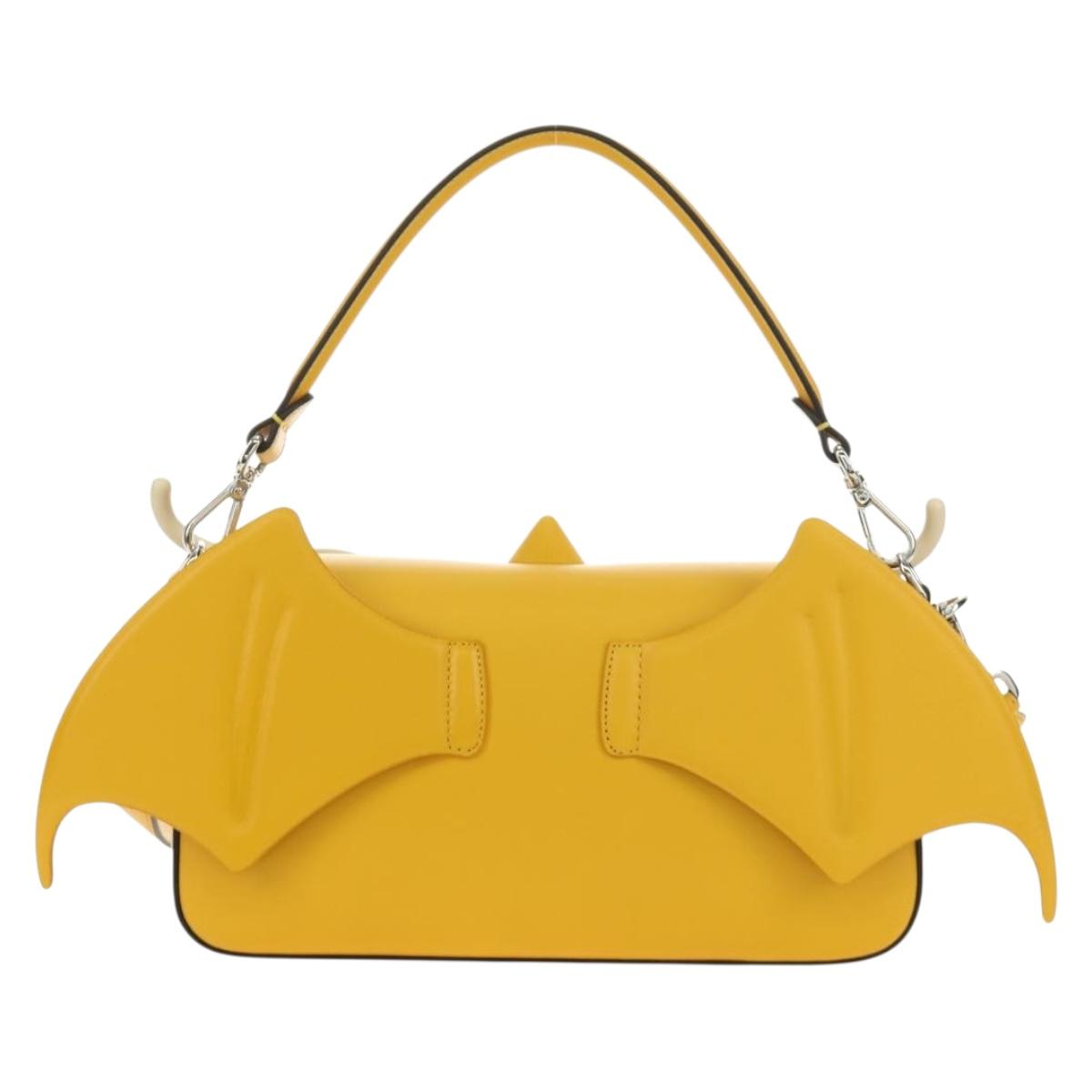 FENDI Dragonite FENDIxFRGMTxPOKÉMON Mamma Baguette Bag Leather Auth 167404SM