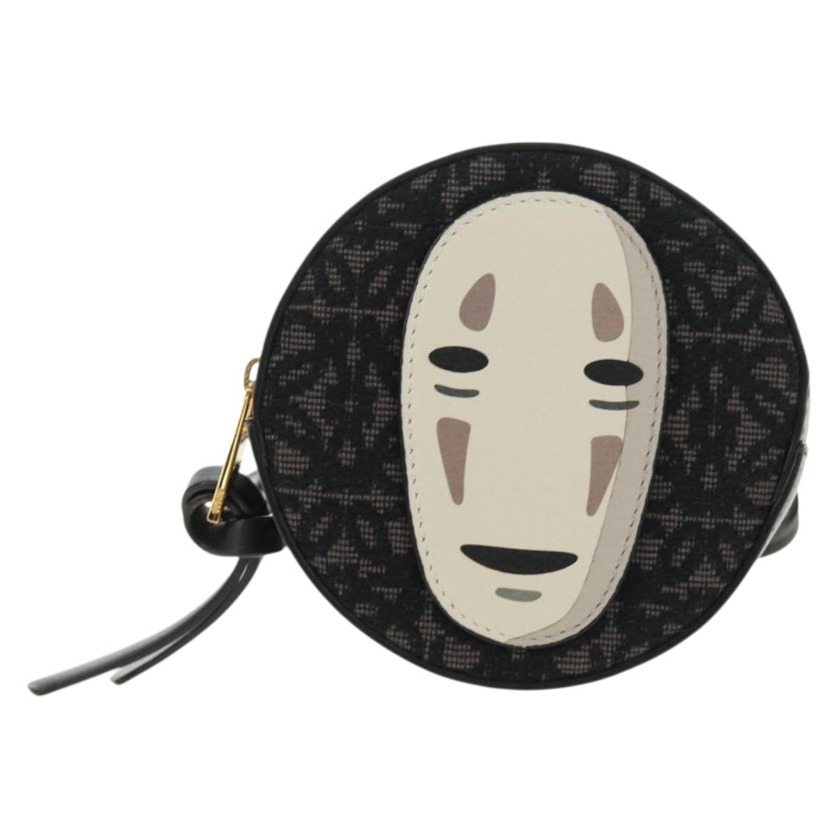 LOEWE × Studio Ghibli Cookie Pouch No-Face Bag Canvas Black Gold Auth 167410SM
